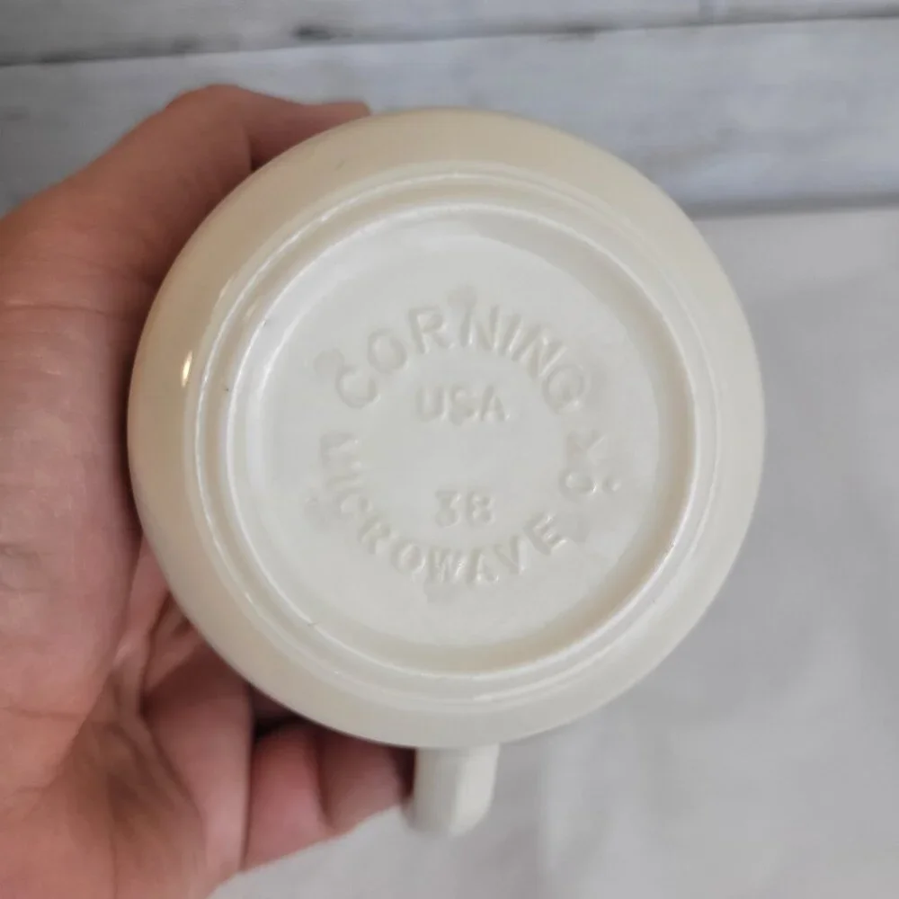 Vintage Corning Romance Mug cream Pattern White calla lily Flower tea Cup USA 38